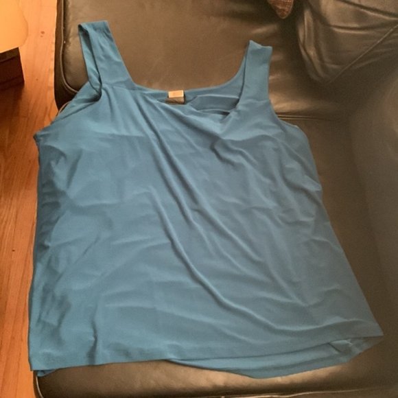 NWT Laura Plus teal blue cami tank with metal keyhole neckline size 3 - Picture 3 of 3